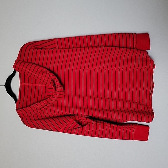 Maurices Casual Vibrant Red Striped Lace up hooded sweater XXL - Picture 9 of 9